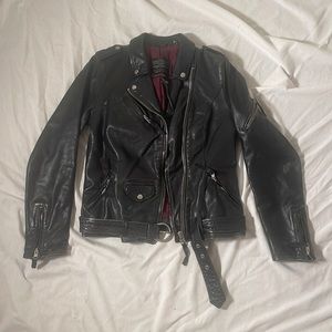 Allsaints Italian Leather Biker Jacket UK 8 US 4